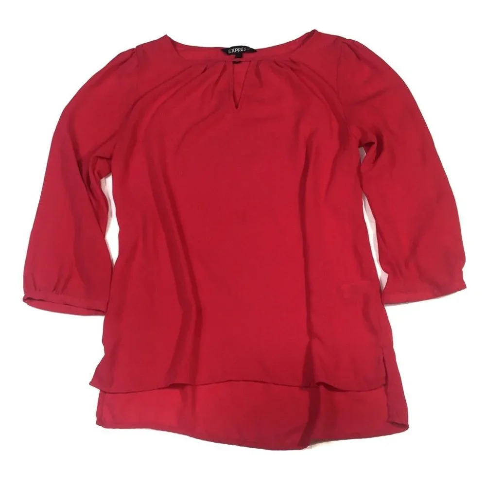 🌴WS260 EXPRESS keyhole Career Blouse Top XS